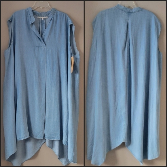 NEW! RACHAEL RACHAEL ROY Curvy Collection Sleeveless Chambray Dress 3X. - Picture 4 of 8